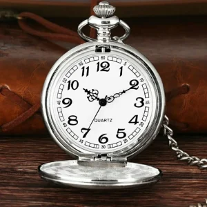 Factory OEM Ready to Ship Alloy Case Metal Chain Quartz Movement Old Vintage Pocket Watch