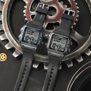 Factory Price 50M Waterproof Sports Stopwatch Digital LED Watch Men Luminous MultiFunction Retro Square