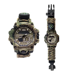 Factory Sale Outdoor Survival Bracelet Digital Adjustable Bracelet Gift Emergency Watch Kids Men Women Watch