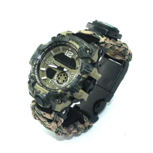 Factory Sale Outdoor Survival Bracelet Survival Adjustable Bracelet Gift Emergency Watch Kids Men Women Watch