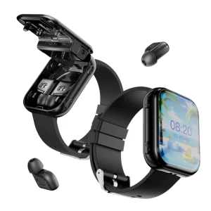 Factory Smart Watch with Earbuds Wireless Earphone Blood Oxygen Monitor Pedometer Alarm Clock Multi Language Support