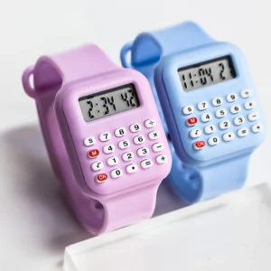 Factory Sport Silicone Candy Kid Wristwatch Boy Girl LED Display Digital Calculator Electronic Plastic Watch