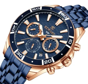 Factory Sport Wristwatches Luxury Designer Watches Diving Style Navy Blue Chronograph Watch for Men
