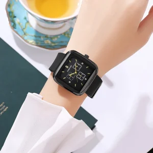 Factory Spot Women’s Watches Fashion Diamond Inlaid square Quartz Silicon Tape Watch Student Watches for Women