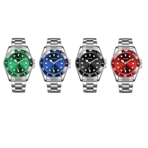 Factory Stock Fashion Four Different Colors Zinc Alloy Material Round Dial Men’s Quartz Watch