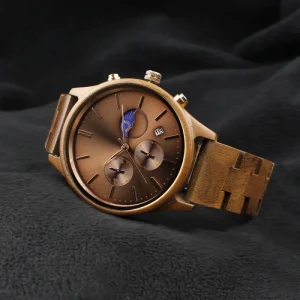 Factory Unisex Wooden Luxury Watch Antique Fashion Design Glass Dial Pointer Hands