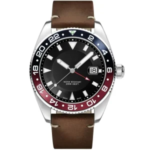 Factory Vintage Waterproof Men Business Round Automatic GMT Mechanical Watches