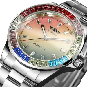 Factory Watches T-Winner Rhinestones Luxury Luminous Men Automatic Mechanical Watch Analog Custom