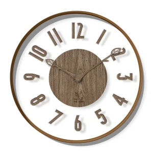 Farmhouse Decorative European Style Living Room Silent Clock Creative MDF Wood Wall Clock