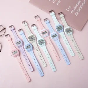 Fashion 7 Colorful Light Bright Candy Style Kids Birthday Gifts Digital Watch Waterproof Girls Boys Electronic Sport Wristwatch