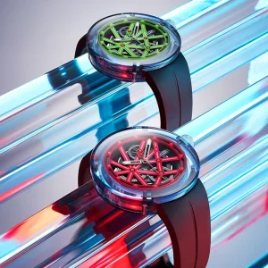 Fashion Automatic Mechanical Watch Rubber Strap Waterproof Luminous Skeleton Dial Self Winding Wrist Watch for Men