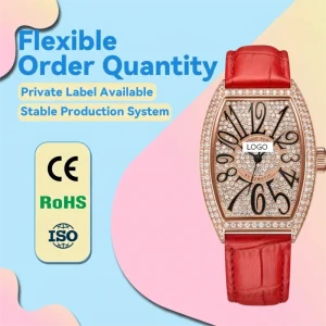 Fashion Automatic Mechanical Water Resistant Women’s Watch Pointer Wine Barrel Case 30M Water Resistance