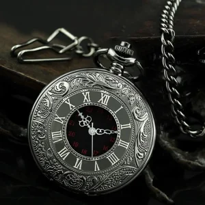 Fashion Black Rome Digital Pocket Watch Factory Direct Sales