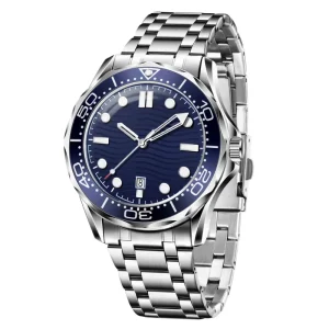 Fashion Business Men’s Quartz Watch Stainless Steel Strap Round Dial Waterproof