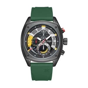Fashion Business Sport Watch Waterproof Scratch Resistant Wristwatch Silicone Strap Quartz Movement Men Chronograph Watch
