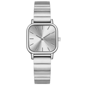 Fashion Business Style Quartz Square Watch Stainless Steel Watch for Men and Women