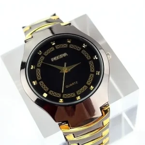 Fashion Business Unisex Watches Tungsten like Alloy Case Glass Dial Pointer Quartz Movement for Men and Women