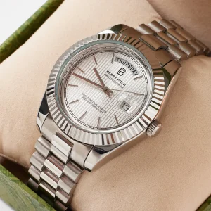 Fashion Classic Style Quartz Watches for Men Stainless Steel Alloy Luxury Glass Coin Pointer Dial