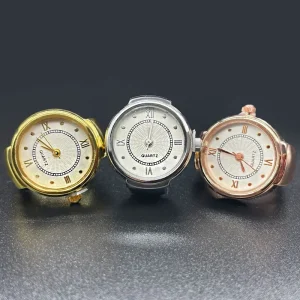Fashion Classic Wedding Watch Rings Flexible Stretch Steel Band Gold Plated Rose Gold Quartz Movement Unisex Gift Bulk