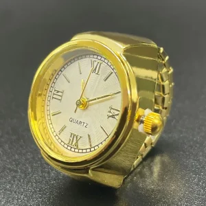 Fashion Classic Wedding Watch Rings Flexible Stretch Steel Band Gold Plated Rose Gold Quartz Unisex Gift Bulk