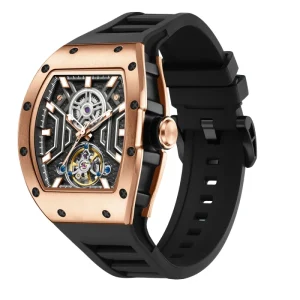 Fashion Cool PVD Skeleton Fully Transparent Skeleton Watch for Men Mechanical Watch Waterproof Relogio Masculino Automatico