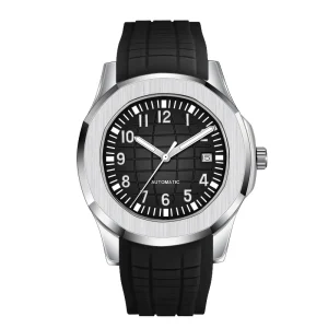 Fashion Custom Automatic Oval Diver Watch No Logo Luxury Water Resistant Mechanical Sports Analog 20mm Silicone Band Men’s