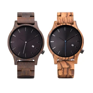 Fashion Custom Wooden Wrist Watch OEM Handcrafted Natural Wood Chronograph 20mm for Men’s Sport Antique Style