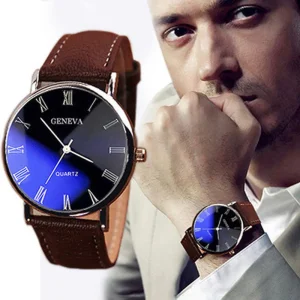 Fashion Design Wrist Watch Leather Sports Watch Men Quartz Watch Clock Relogio Opp Bag Masculino Glass Alloy