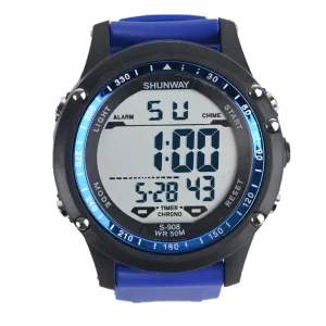 Fashion Electronic Digital Sport Watch for Men Waterproof Mechanical with Luminous Feature and Alarm Resin Band Material