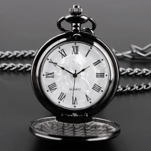 Fashion Fob Chain Smooth Steel Quartz Pocket Watch Vintage Roman Nmber Dial Pendant Fob Watch Gifts Clock reloj de bolsillo