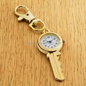 Fashion Gold Key Chain Watch Portable Creative Quartz Pocket Watch