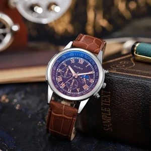 Fashion High Quality Factory Male Business Leather Quartz Sports Watch Casual Belt Men’s Wristwatch