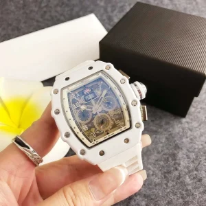Fashion Hollow Silicone Strap Quartz Watch Manufacturer Direct Supply European American Style Men’s Six-pin