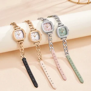 Fashion Japan Quartz Watch Leather Stainless Steel Waterproof Watches Women Wrist Luxury
