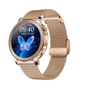 Fashion Lady Sport Smartwatch 1.32inch AMOLED Screen BT Call IP68 Waterproof Women’s Smart Bracelet 250MAH Watch (2 Straps)