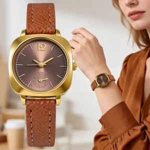 Fashion Life Waterproof Custom Logo Women’s Watches Round Alloy Case Leather Strap Watches