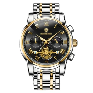 Fashion Luminous Skeletonized Waterproof Quartz Watch Men’s Business Watch