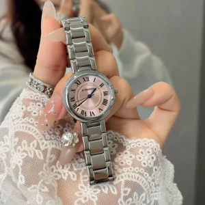 Fashion Luxury Square Alloy Case Glass Waterproof Quartz Women’s Watch 3BAR Water Resistant Stainless Steel Band Retro Design