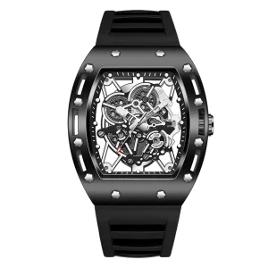Fashion Luxury Square Watch 46mm52mm Quartz Movement Silicone Strap Sport Wristwatch for Men