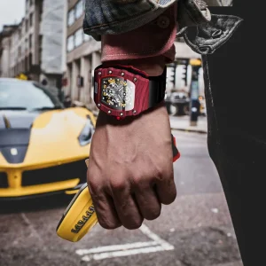 Fashion Men Diamond Watch Mirror Rubber Belt Trend Luxury Automatic Watch