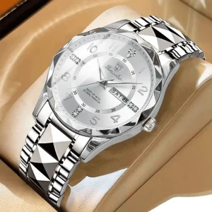 Fashion Men Watch Stainless Steel Quartz Men’s Wristwatch Waterproof Luminous Business Date Luxury Watches for Man
