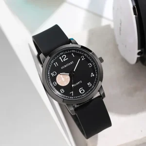 Fashion Men Watch with Round Dial Business Style Silicone Strap Women’s Wristwatch Student Quartz Watch and Clock Gifts