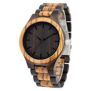 Fashion Men Wrist Watches Wooden Watch Case Japan Movement Latest Design