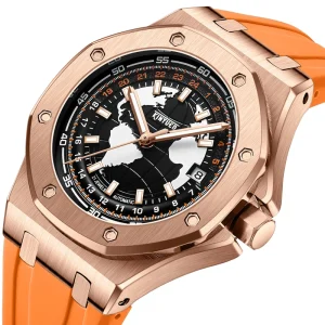 Fashion Men’s Business Mechanical Watch Stainless Steel Waterproof Wristwatch