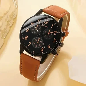 Fashion Men’s Business Watches Best selling Men’s Leather Strap Mechanical Watches wristwatches PU Leather Strap Casual Watches