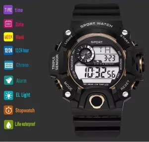 Fashion Men’s Digital Sports Watch Waterproof Hand Golf Fitness Daily Electronic Watch
