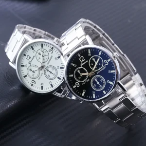 Fashion Men’s Stainless Steel Quartz Wristwatch Business Casual Watch Relogio Masculino
