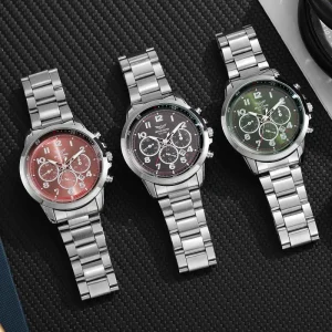 Fashion Men’s Three-Eye Decorative Dial Calendar Quartz Watch Charm Bulk Buy