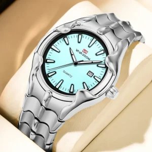 Fashion Men’s Waterproof Quartz Watch Polyhedral Case Wrist Watch