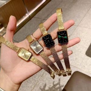 Fashion Minimalist Business Women’s Square Stainless Steel Quartz Watch Sapphire Crystal Elegant Pointer Hands Water Resistant